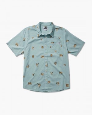 Aqua Salty Crew Oasis S/S Woven | 68FIYSNJX