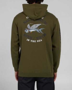 Army Salty Crew Kamikaze Zip Fleece Hoodie | 92HOBJINA