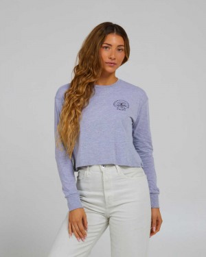 Athletic Heather Salty Crew Scallop L/S Crop | 08WZVQPNE