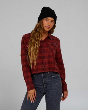 Baked Apple Salty Crew Stay Golden Crop Flannel | 20JODFLBI