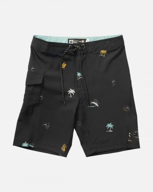 Black/Mackerel Salty Crew Lowtide Boardshort | 50TZRKUQH