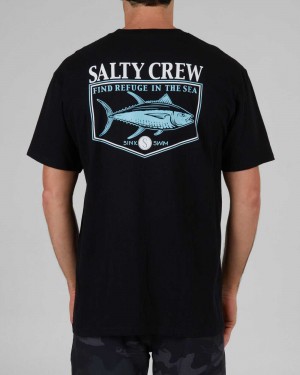 Black Salty Crew Angler Classic Tee | 34OQWIVGF