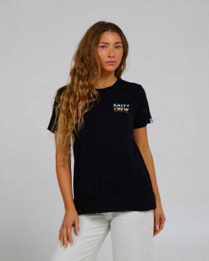 Black Salty Crew Boardwalk Boyfriend Tee | 56KZSVXLB