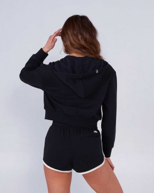 Black Salty Crew Cruisin Crop Zip Hoody | 27HFTCESO