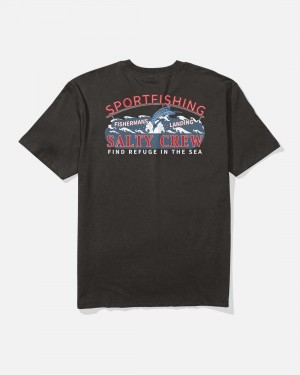 Black Salty Crew Fishermans Landing Classic Tee | 50OGKVADC