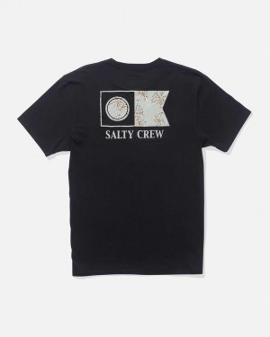 Black Salty Crew Flagship Fill Premium Tee | 35LJMKNDO