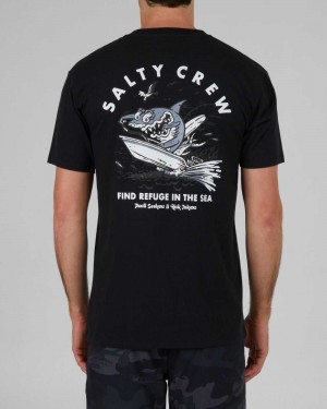 Black Salty Crew Hot Rod Shark Tee | 45ZSMONLB