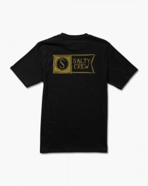 Black Salty Crew Sketchy Alpha Premium Tee | 21UEOKBHS