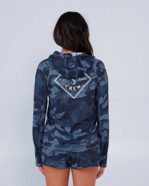 Blue Camo Salty Crew Tippet Tech Hoody | 53XLYTZPI