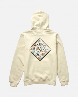 Bone Salty Crew Choppy Tippet Fleece Hoodie | 12ZMQNVHA