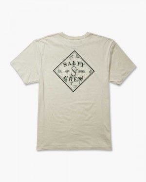 Bone Salty Crew Tippet Gardens Fill Premium Tee | 80HPGWMBQ