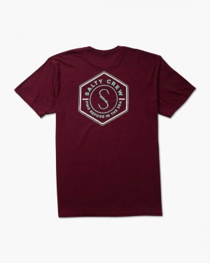 Burgundy Salty Crew Hexed Classic Tee | 70EDOLNTW