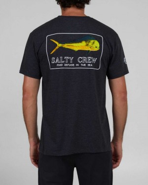 Charcoal Heather Salty Crew Golden Mahi Premium Tee | 19EAVFZWG