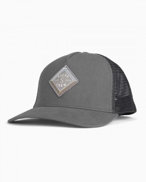 Charcoal Salty Crew Faded Retro Trucker Hat | 16RUSZKCT