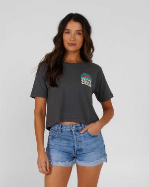 Charcoal Salty Crew Sundown Crop Tee | 96UVFTGKM