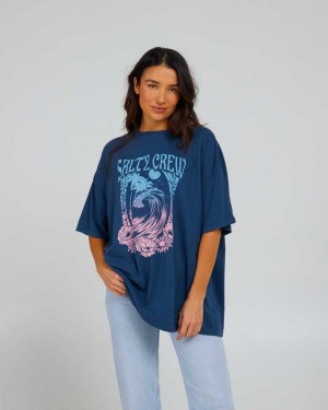 Denim Salty Crew Big Wave Cover Up Tee | 49VGNKTDJ