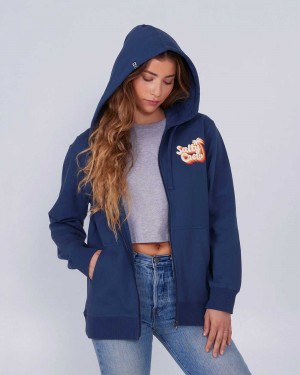 Denim Salty Crew Salty Seventies Zip Hoody | 97NQKCDEY