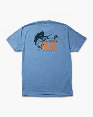 Light Blue Heather Salty Crew Sailfish Classic Tee | 32TKIMCSY