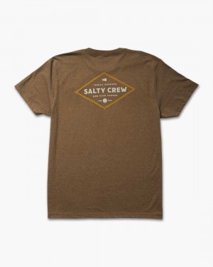 MOCHA HEATHER Salty Crew Double Diamond Classic Tee | 02AKTIECN