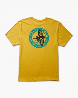 Mustard Salty Crew Fly By Premium Tee | 59WOYJVZU