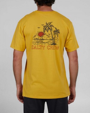 Mustard Salty Crew Unwind Premium Tee | 26BZGSVJN