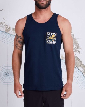 Navy Salty Crew Ink Slinger Tank | 68JIYUMCL