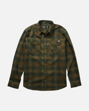 Olive Salty Crew Fathom Tech Flannel | 27DXBAKPJ