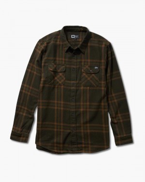 Olive Salty Crew Landfall Flannel | 69JPOFGQM