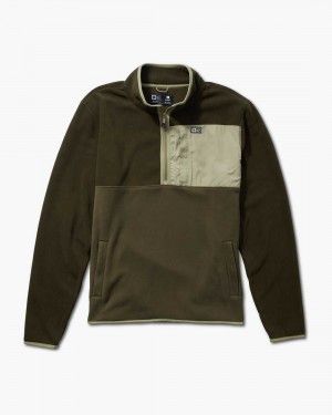 Olive Salty Crew Swellter Polar Half Zip | 80NBZJMAL