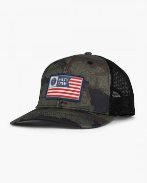 Salty Camo Salty Crew Patriot Retro Trucker Hat | 69BUYRWOG