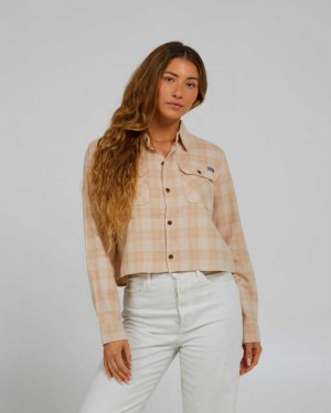 Sand Dune Salty Crew Stay Golden Crop Flannel | 26NWJCPQX