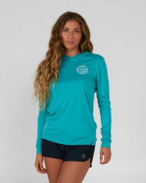 Sea Green Salty Crew Drawn In Circles Sunshirt | 31LKOYJQI