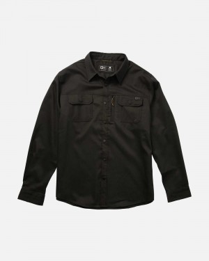 Solid Black Salty Crew Fathom Tech Flannel | 39NZTWDPO