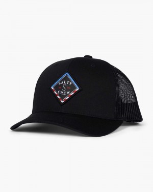 Tippet Merica Retro Trucker - Black Salty Crew Tippet Merica Retro Trucker Hat | 43FNIRAJE