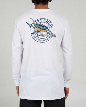 White Salty Crew Chaser Classic L/S Tee | 46YZCVLOD