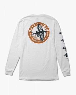 White Salty Crew Fly By L/S Tee | 48MYXFNIG