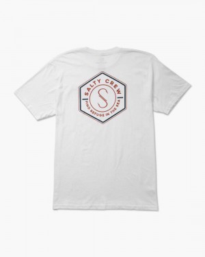 White Salty Crew Hexed Classic Tee | 85UYRZNVM