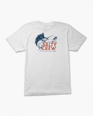 White Salty Crew Sailfish Classic Tee | 57DPJUVRO