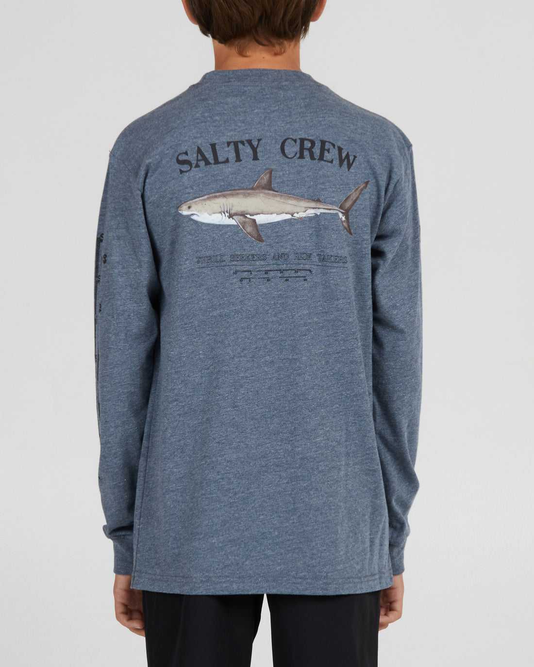 Athletic Heather Salty Crew Bruce L/S Tee | 64EBDICMH