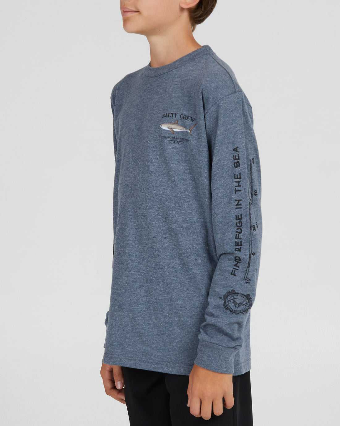 Athletic Heather Salty Crew Bruce L/S Tee | 64EBDICMH