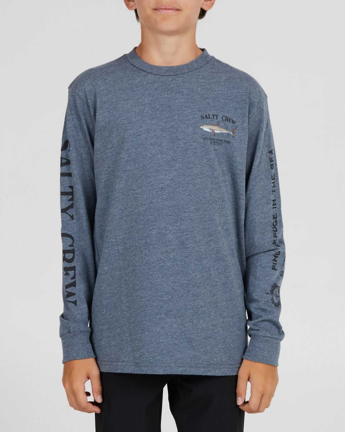 Athletic Heather Salty Crew Bruce L/S Tee | 64EBDICMH