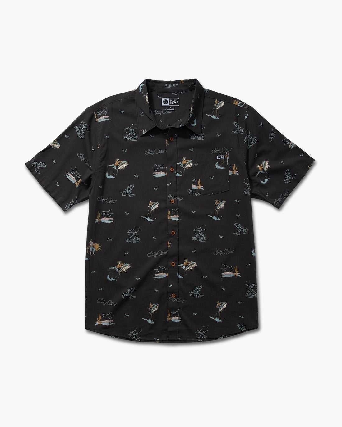 Black Salty Crew Round Up S/S Woven | 56BGJKTIC