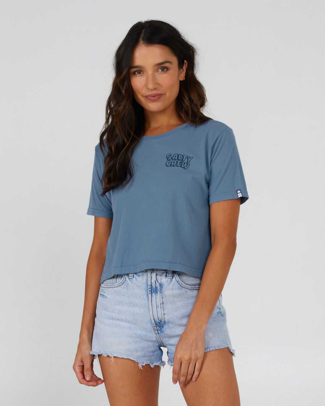 Bluestone Salty Crew Floats Your Boat Crop Tee | 28QSEYTHP