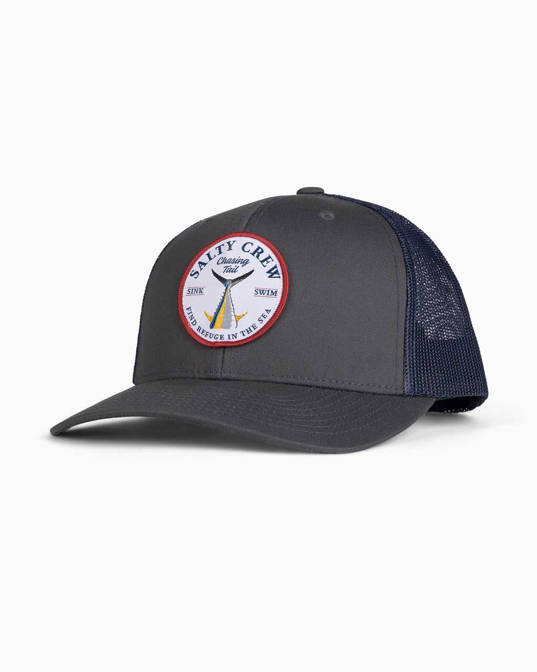 Charcoal/Navy Salty Crew Bottom Dweller Retro Trucker Hat | 80TZBYAGO