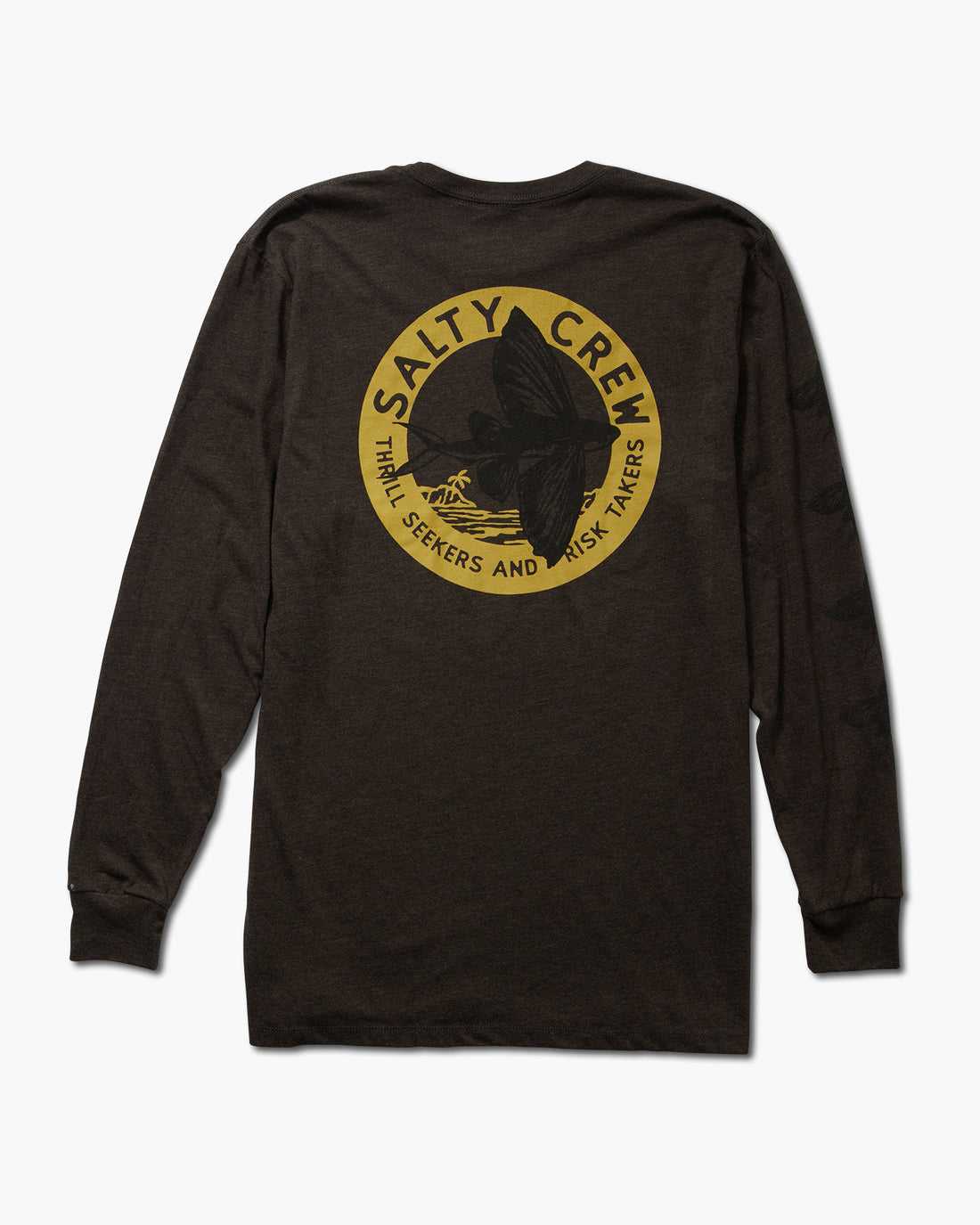 Charcoal Heather Salty Crew Fly By L/S Tee | 39OMANJKV