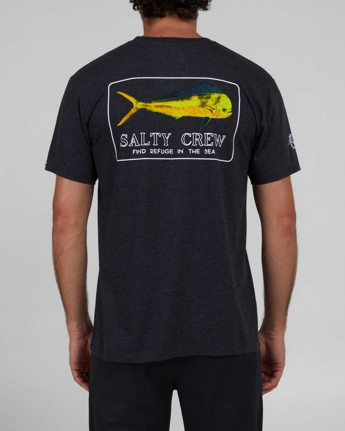 Charcoal Heather Salty Crew Golden Mahi Premium Tee | 19EAVFZWG