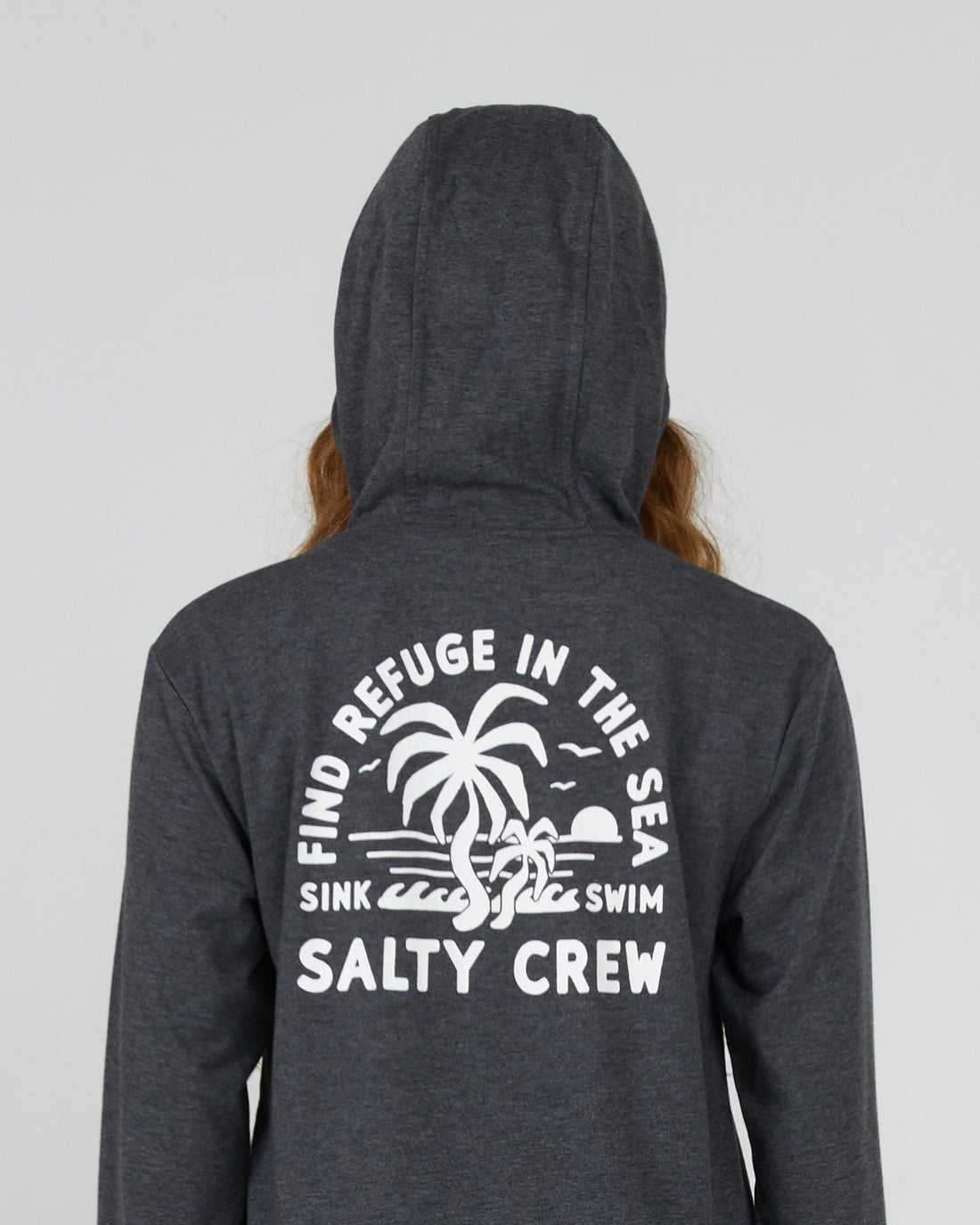 Charcoal Salty Crew Good Times Hooded Tech Tee | 78CIXTUQS