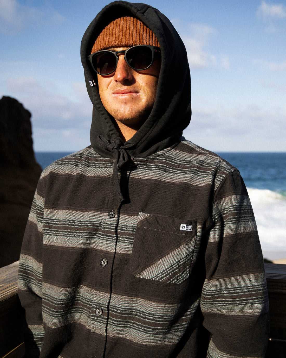 Coal Salty Crew Outback Hooded Flannel | 78WDBITLZ