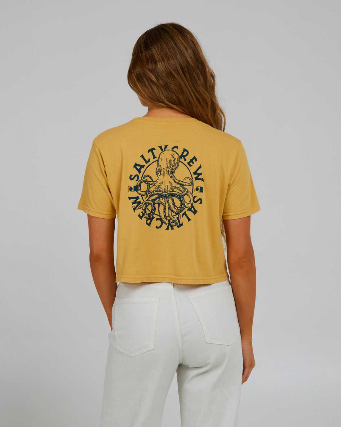 Dusty Gold Salty Crew My Friend Crop Tee | 92WZCMUYX