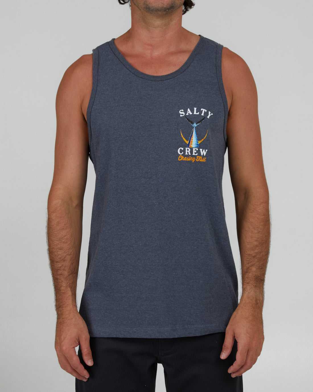 Excaliber Heather Salty Crew Tailed Tank | 98UOAQEKN